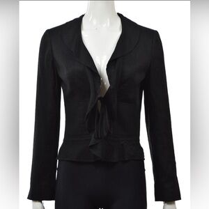Elie Tahari Black Ruffle Blazer